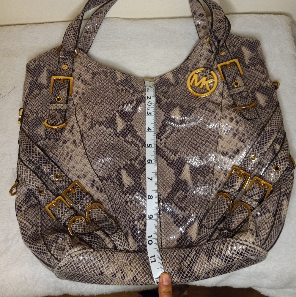 Rare Michael Kors Python Pattern Large Shoulder B… - image 7